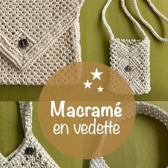 Sacs en macramé couleur naturelle